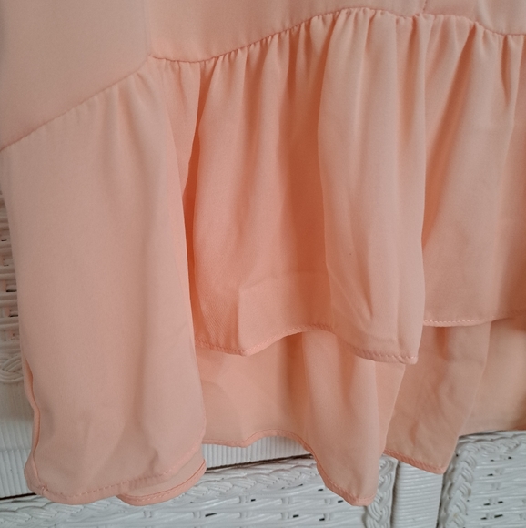 Peach Sleeveless Ruffled Hi-Lo Tunic Top Size XS Catherine Malandrino NWT - Picture 5 of 7